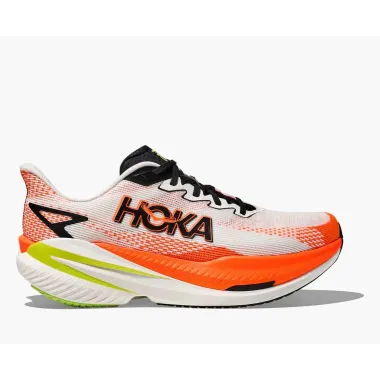 HOKA MACH X 3 BLANCO NARANJA ZAPATILLAS RUNNING HOMBRE VISTA EXTERIOR,ARISTARUN