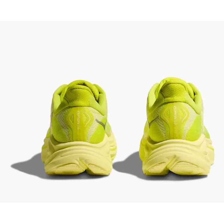 HOKA CLIFTON 10 AMARIULLO ZAPATILLAS ASFALTO MUJER VISTA TRASERA,ARISTARUN