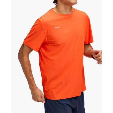 HOKA AIROLITE NARANJA CAMISETA RUNNING HOMBRE VISTA LATERAL,ARISTARUN