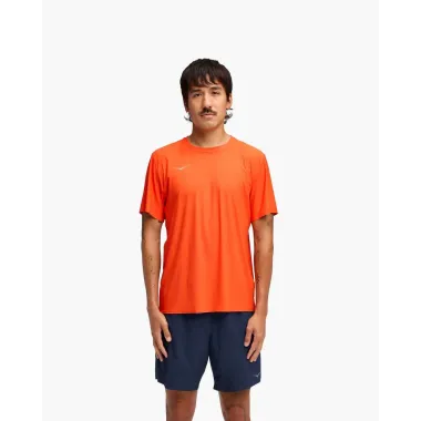 HOKA AIROLITE NARANJA CAMISETA RUNNING HOMBRE VISTA FRONTAL,ARISTARUN