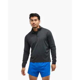 HOKA SUDADERA RUNNING NEGRO GLIDETECH QUARTER ZIP HOMBRE VISTA FRONTAL,ARISTARUN