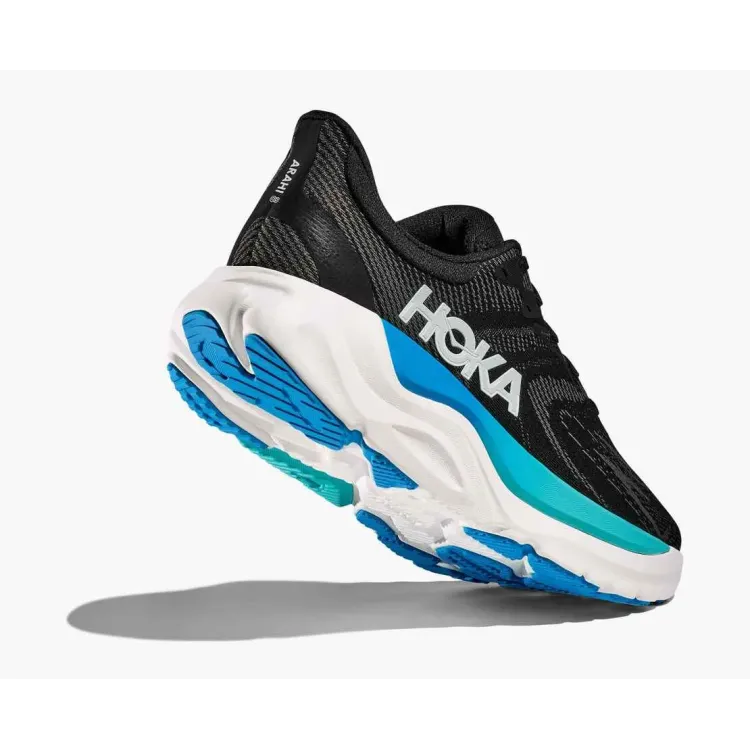 HOKA ARAHI 8 NEGRO AZUL ZAPATILLAS RUNNING HOMBRE VISTA ANTERIOR,ARISTARUN