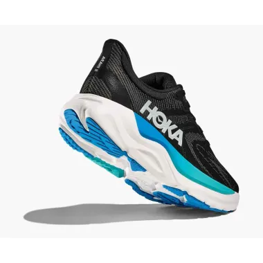 HOKA ARAHI 8 NEGRO AZUL ZAPATILLAS RUNNING HOMBRE VISTA ANTERIOR,ARISTARUN