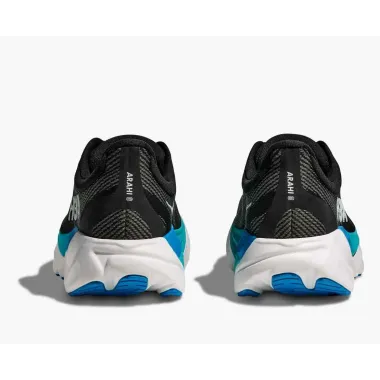 HOKA ARAHI 8 NEGRO AZUL ZAPATILLAS RUNNING HOMBRE VISTA TRASERA,ARISTARUN