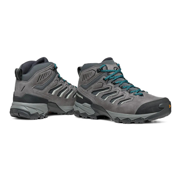 SCARPA MORAINE MID GTX GRIS AZUL BOTA TREKKING HOMBRE VISTA PAREJA,ARISTARUN
