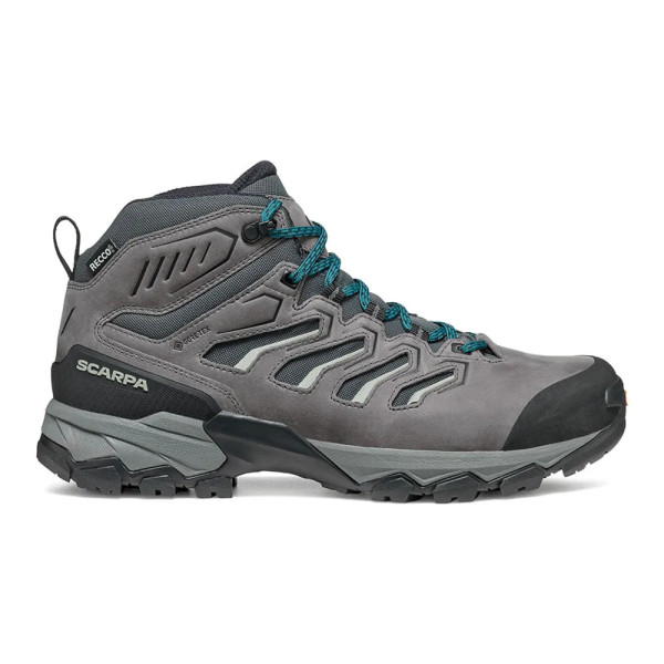 SCARPA MORAINE MID GTX GRIS AZUL BOTA TREKKING HOMBRE VISTA EXTERIOR,ARISTARUN