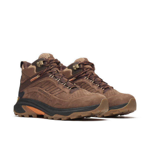 MERRELL MOAB SPEED 2 LEATHER MID WP MARRÓN HOMBRE VISTA EXTERIOR,ARISTARUN