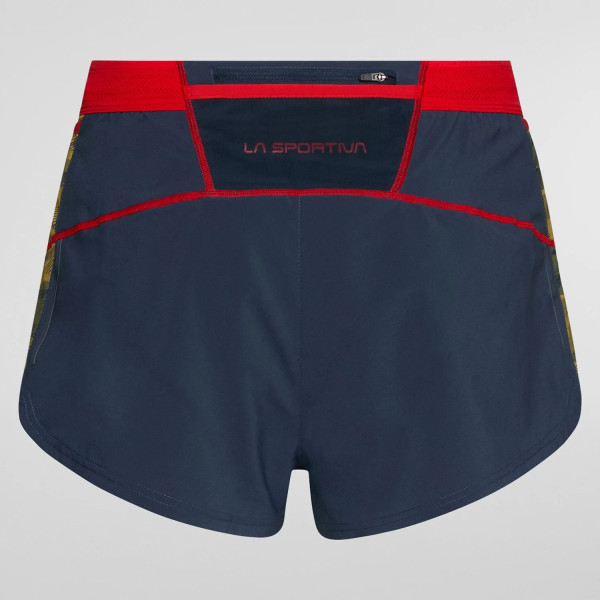 LA SPORTIVA AUSTER SHORT AZUL ROJO PANTALONES TRAIL RUNNING HOMBRE VISTA TRASERA,ARISTARUN