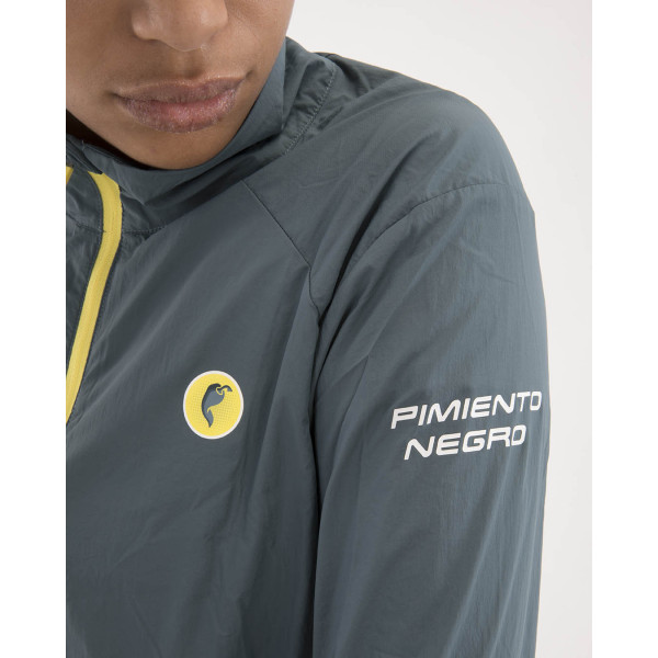 PIMIENTO NEGRO CORTAVIENTOS AZUL OSCURO UNISEX VISTA HOMBRO,ARISTARUN