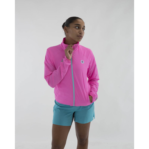 PIMIENTO NEGRO CORTAVIENTOS ROSA UNISEX VISTA FRONTAL MUJER,ARISTARUN