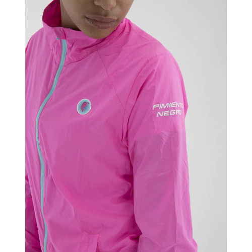 PIMIENTO NEGRO CORTAVIENTOS ROSA UNISEX VISTA LATERAL,ARISTARUN
