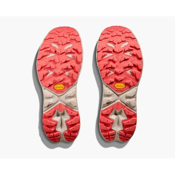 HOKA ANACAPA 2 LOW GTX AZUL ROSA ZAPATILLAS TREKKING MUJER VISTA SUELA,ARISTARUN