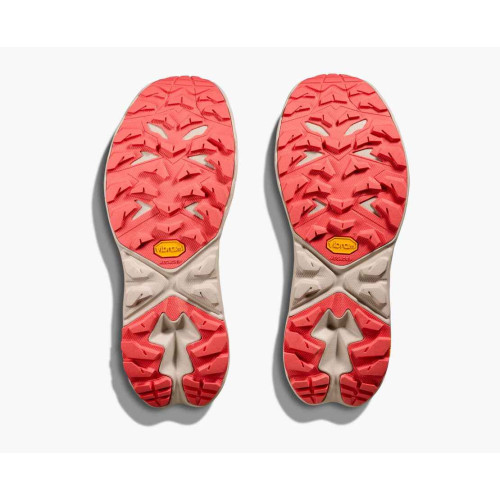 HOKA ANACAPA 2 LOW GTX AZUL ROSA ZAPATILLAS TREKKING MUJER VISTA SUELA,ARISTARUN
