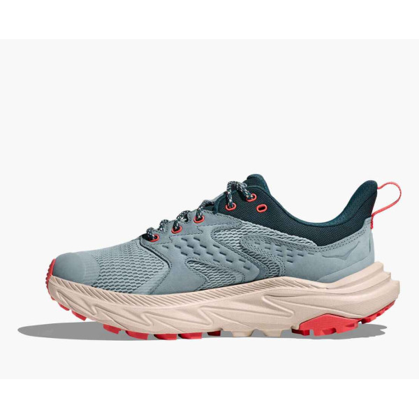 HOKA ANACAPA 2 LOW GTX AZUL ROSA ZAPATILLAS TREKKING MUJER VISTA INTERIOR,ARISTARUN