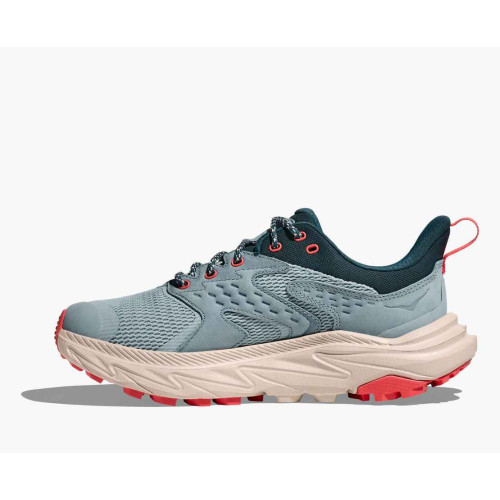 HOKA ANACAPA 2 LOW GTX AZUL ROSA ZAPATILLAS TREKKING MUJER VISTA INTERIOR,ARISTARUN