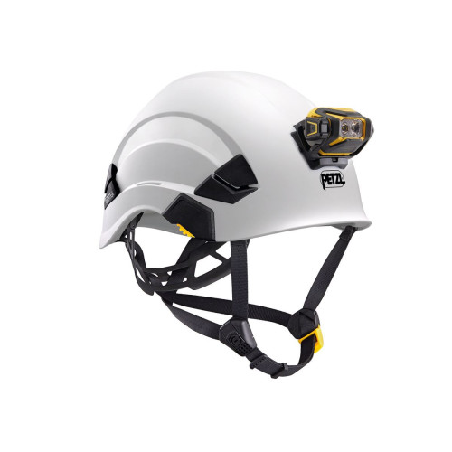 PETZL PIXA FRONTAL LATERAL COLOCADA EN CASCO, ARISTARUN