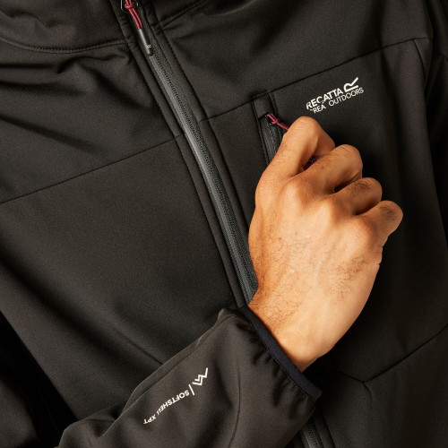 REGATTA MOUTDALE NEGRO SOFTSHELL HOMBRE VISTA BOLSILLO,ARISTARUN