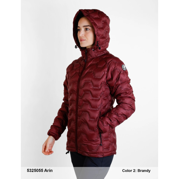 SPHERE PRO ARIN BRANDY CHAQUETA RELLENEO MUJER LATERAL GORRO, ARISTARUN