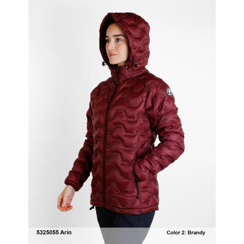 SPHERE PRO ARIN BRANDY CHAQUETA RELLENEO MUJER LATERAL GORRO, ARISTARUN