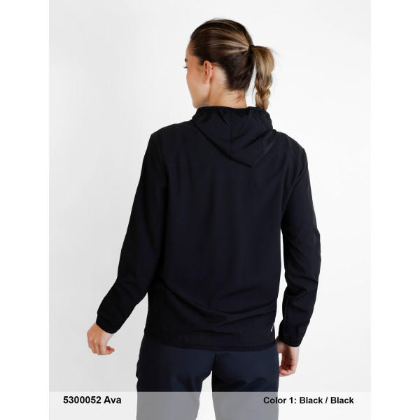 SPHERE PRO AVA NEGRO CHAQUETA CORTAVIENTOS MUJER TRASERA, ARISTARUN