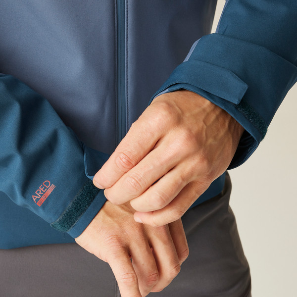 DARE2B TORREK II AZUL CHAQUETA IMPERMEABLE HOMBRE DETALLE PUÑO, ARISTARUN