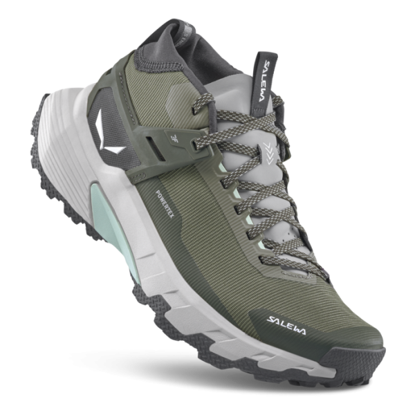 SALEWA PEDROC MID POWERTEX VERDE BOTAS TREKKING MUJER VISTA LATERAL,ARISTARUN