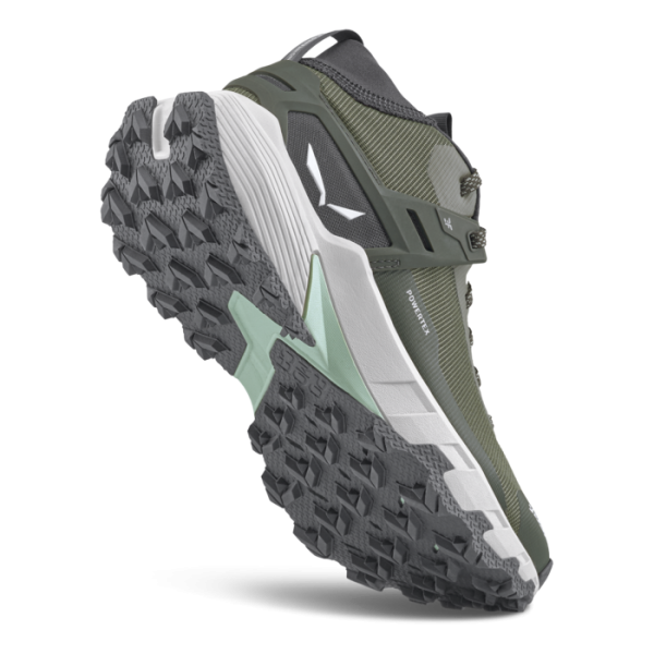SALEWA PEDROC MID POWERTEX VERDE BOTAS TREKKING MUJER VISTA ANTERIOR,ARISTARUN