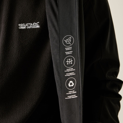 REGATTA BIRCHDALE CHAQUETA IMPERMEABLE NEGRA HOMBRE