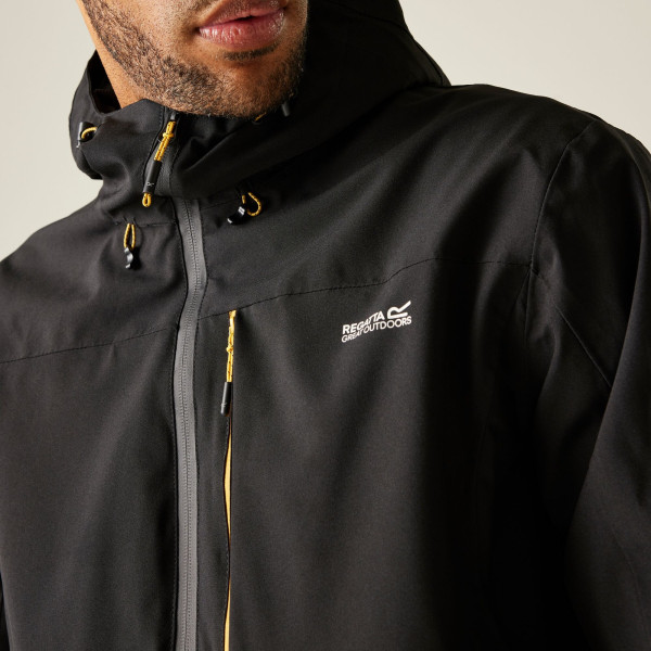 REGATTA BIRCHDALE CHAQUETA IMPERMEABLE NEGRA HOMBRE