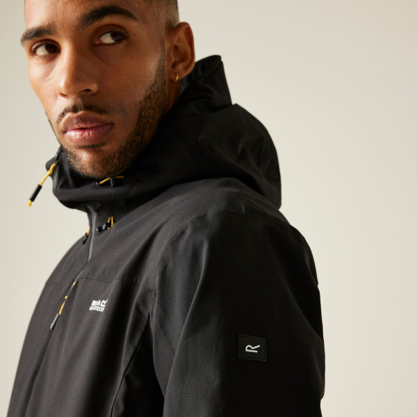 REGATTA BIRCHDALE CHAQUETA IMPERMEABLE NEGRA HOMBRE