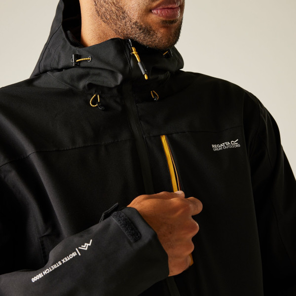 REGATTA BIRCHDALE CHAQUETA IMPERMEABLE NEGRA HOMBRE