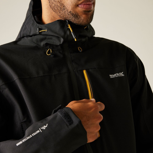 REGATTA BIRCHDALE CHAQUETA IMPERMEABLE NEGRA HOMBRE