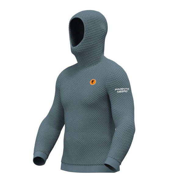 PIMIENTO NEGRO SUDADREA CON CAPUCHA AZUL OSCURO UNISEX VISTA COMPLETA,ARISTARUN