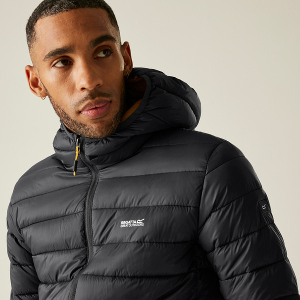 REGATTA MARIZION NEGRO CHAQUETA ACOLCHADA FRENTE, ARISTARUN