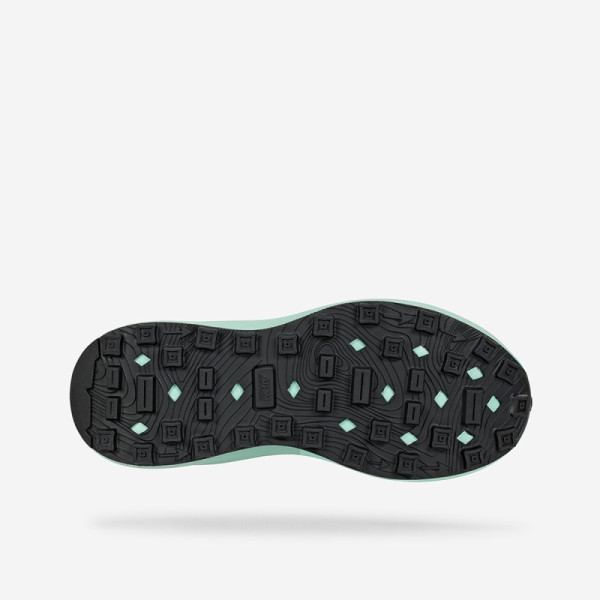 ATOM TERRA MAX NEGRO AZUL ZAPATILLAS TRAIL MUJER VISTA SUELA,ARISTARUN