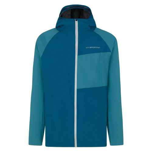 LA SPORTIVA RUN JKT AZUL CHAQUETA IMPERMEABLE MUJER TRAIL VISTA FRONTAL,ARISTARUN