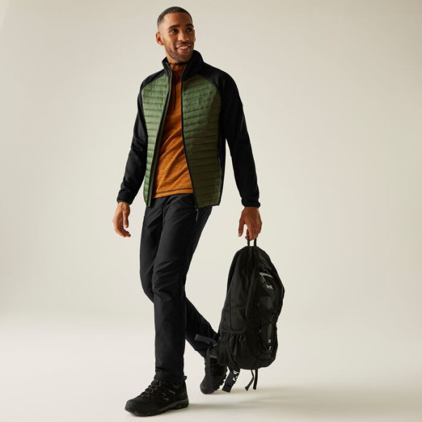 REGATTA CLUMBER VERDE NEGRO CHAQUETA HÍBRIDA HOMBRE VISTA FRONTAL,ARISTARUN