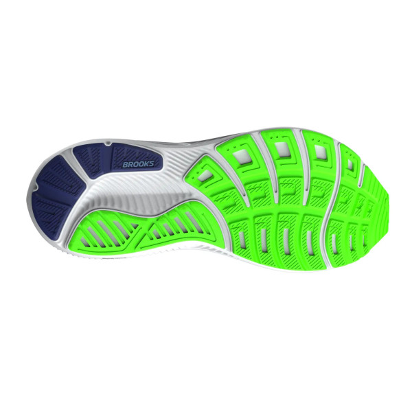 BROOKS GHOST 17 BLANCO VERDE ZAPATILLA RUNNING HOMBRE VISTA SUELA,ARISTARUN