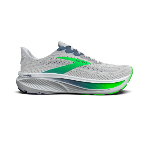 BROOKS GHOST 17 BLANCO VERDE ZAPATILLA RUNNING HOMBRE VISTA LATERAL,ARISTARUN