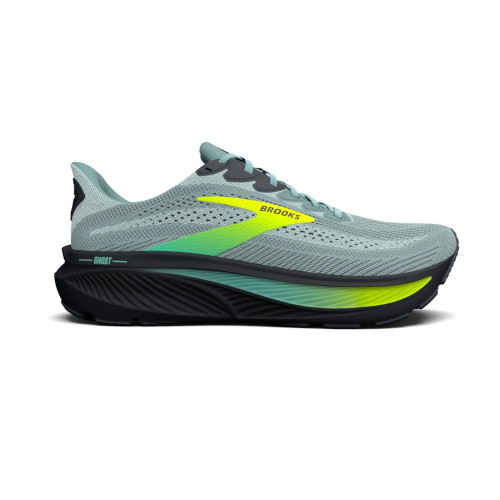 BROOKS GHOST 17 VERDE GRIS ZAPATILLA RUNNING HOMBRE VISTA LATERAL,ARISTARUN