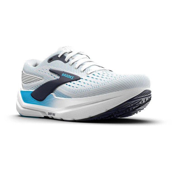 BROOKS GHOST MAX 3 BLANCO AZUL ZAPATILLA RUNNING HOMBRE VISTA LATERAL,ARISTARUN