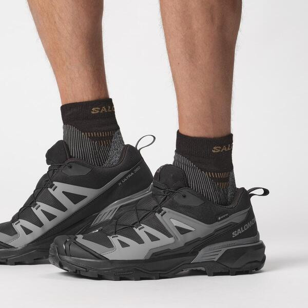 SALOMON X ULTRA 360 GTX NEGRO ZAPATILLA TREKKING HOMBRE VISTA LATERAL,ARISTARUN