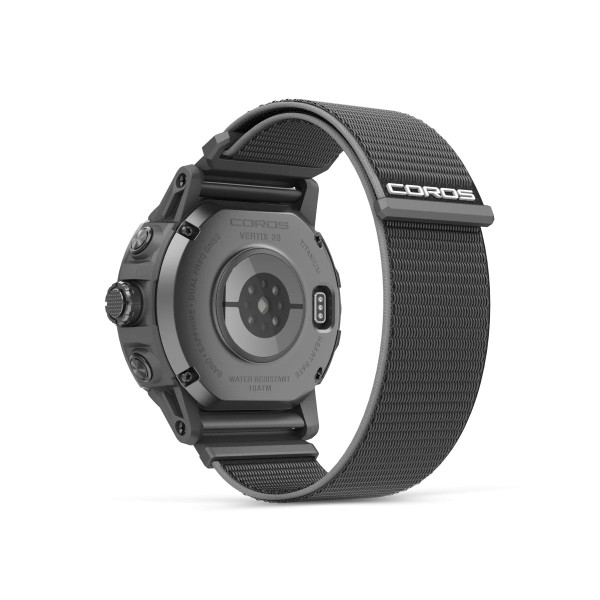 COROS VERTIX 2S NYLON RELOJ DEPORTIVO GPS NEGRO VISTA TRASERA,ARISTARUN