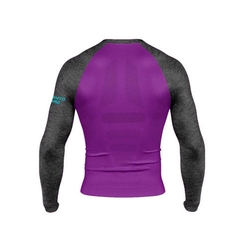 PIMIENTO NEGRO CAMISETA TERMORREGULADORA MORADO GRIS VISTA TRASERA,ARISTARUN