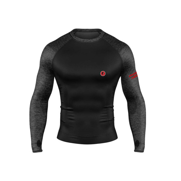 PIMIENTO NEGRO CAMISETA TERMORREGULADORA NEGRO GRIS VISTA FRONTAL,ARISTARUN