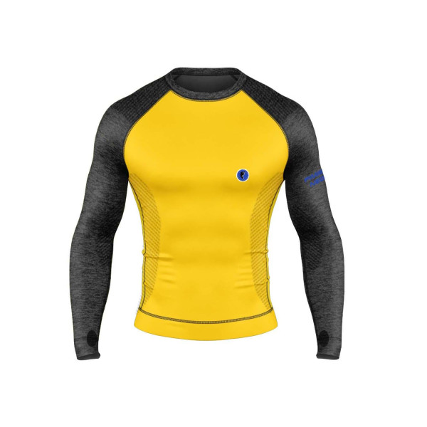 PIMIENTO NEGRO CAMISETA TERMORREGULADORA AMARILLO GRIS VISTA FRONTAL,ARISTARUN