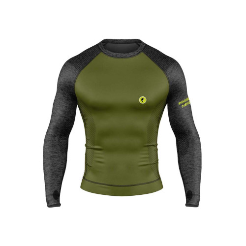 PIMIENTO NEGRO CAMISETA TERMORREGULADORA VERDE GRIS VISTA FRONTAL,ARISTARUN