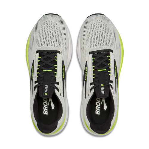 BROOKS REVEL 8 BLANCO AMARILLO ZAPATILLAS RUNNING HOMBRE VISTA SUPERIOR,ARISTARUN