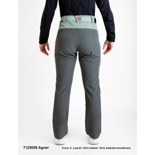 SPHERE PRO AGNER VERDE AGUA GRIS PANTALONES TREKKING MUJER TRASASERA