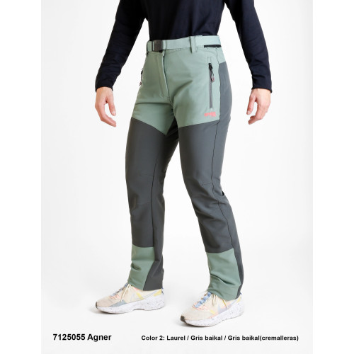 SPHERE PRO AGNER VERDE AGUA GRIS PANTALONES TREKKING MUJER LATERAL
